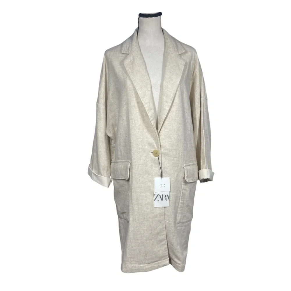 Zara Linen Coat - Picture 3 of 5